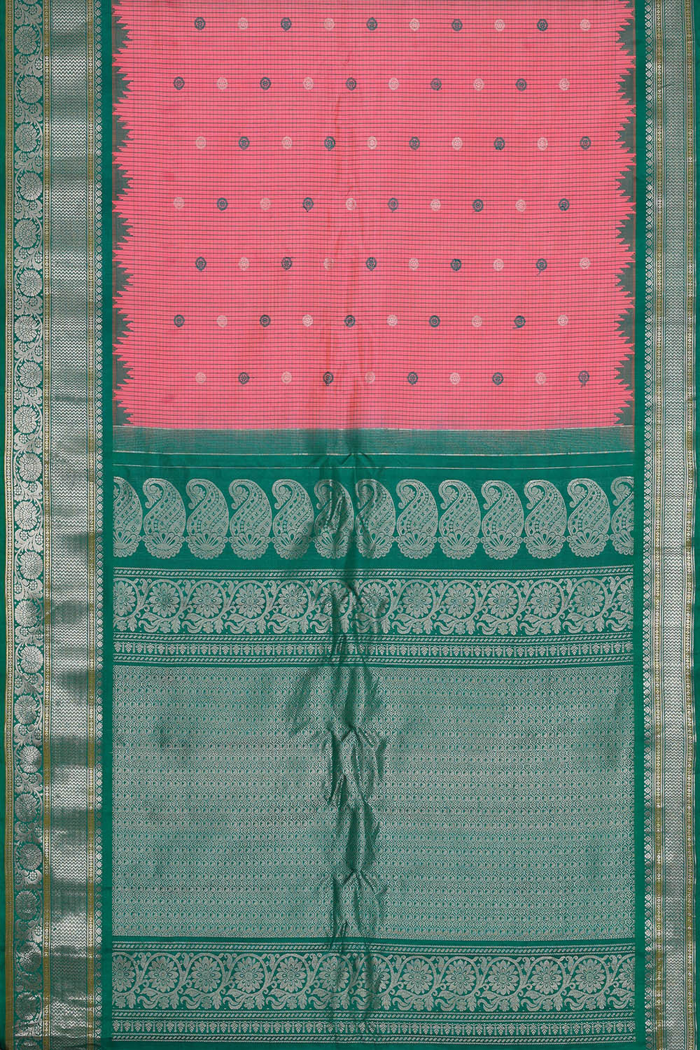 Image of Gadwal Silk Pink Saree